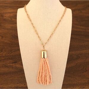 Sugarfix by BaubleBar | Gold and Peach Tassel Necklace | 36” Length